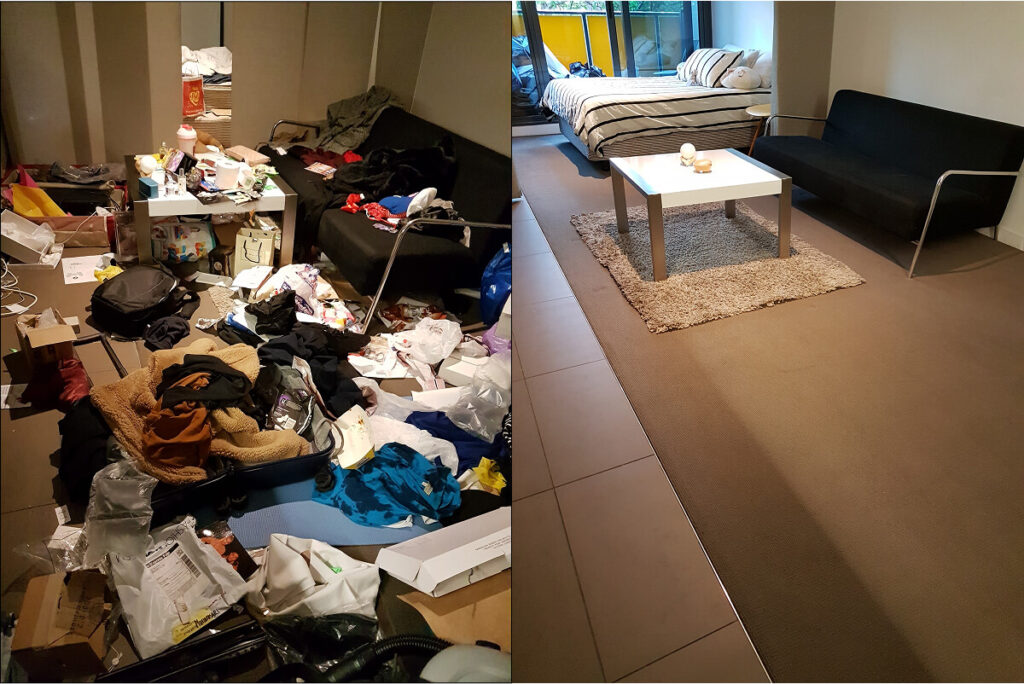 big apartment clean before and after