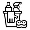 icon of cleaning bucket with supplies inside
