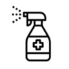 Icon of a disinfectant cleaning bottle spraying